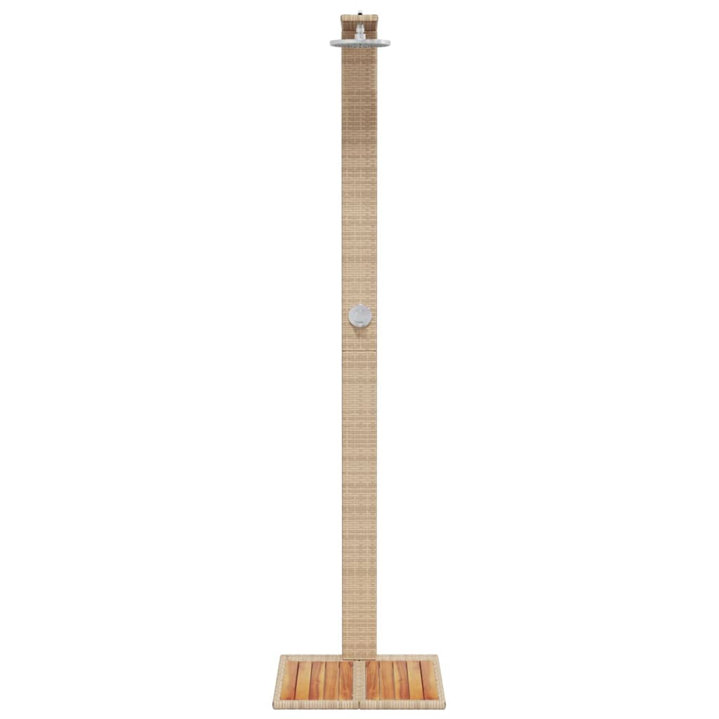 Gartendusche 50X55X224 Cm Poly Rattan Und Akazienholz