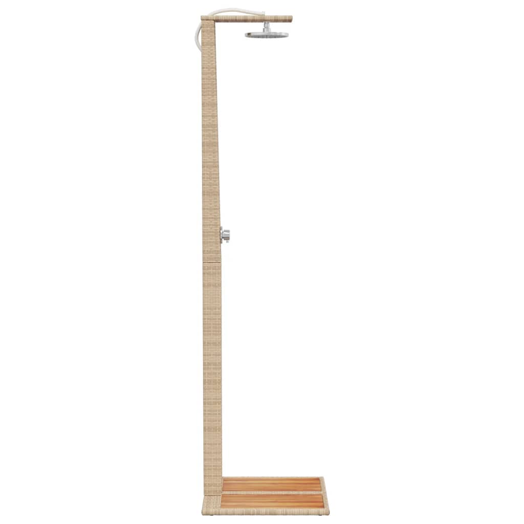 Gartendusche 50X55X224 Cm Poly Rattan Und Akazienholz