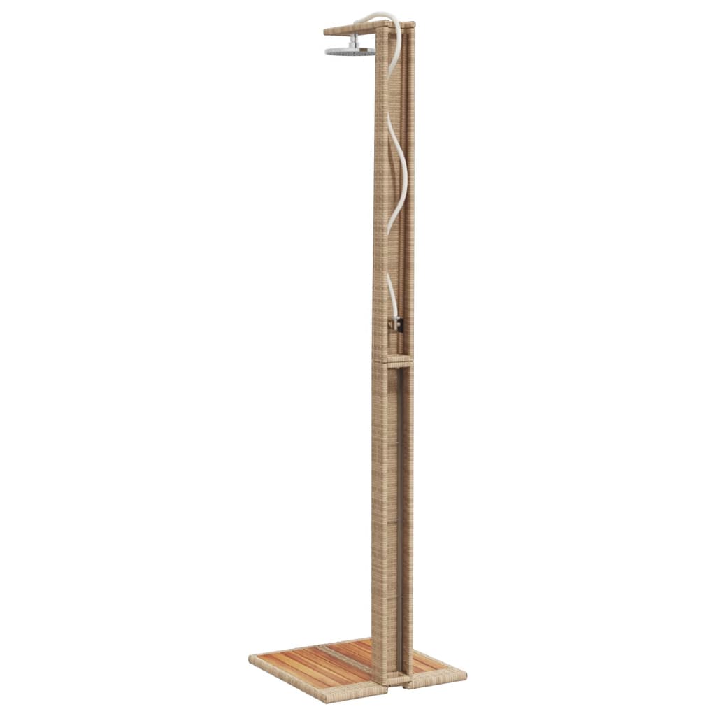 Gartendusche 50X55X224 Cm Poly Rattan Und Akazienholz