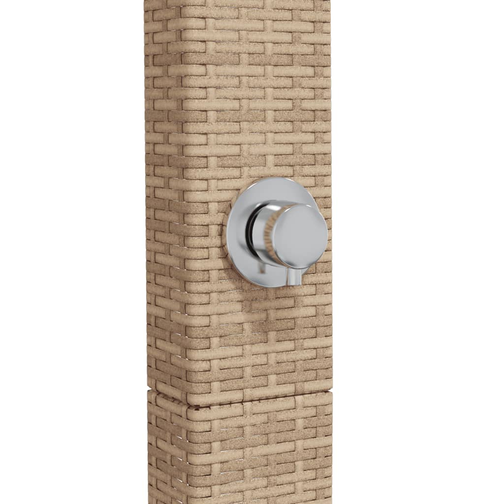 Gartendusche 50X55X224 Cm Poly Rattan Und Akazienholz