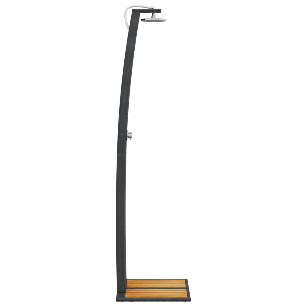 Gartendusche 55X60X224 Cm Poly Rattan Und Akazienholz