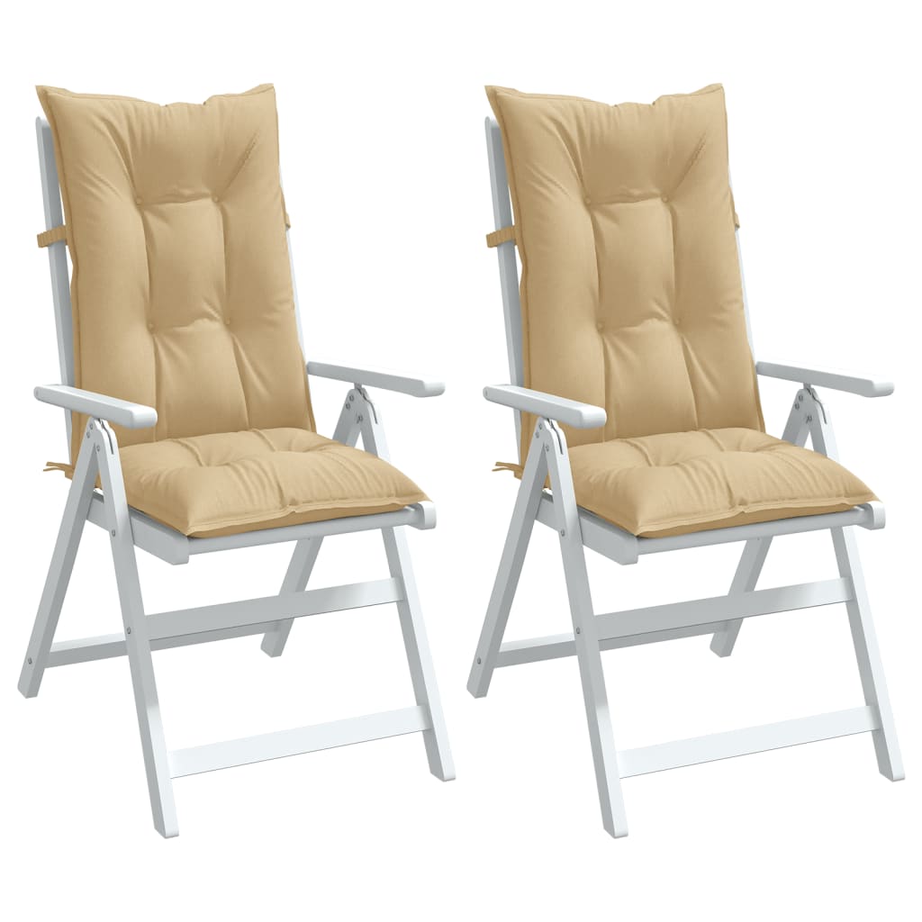 Hochlehner-Auflagen 4 Stk. Melange Beige Stoff Melange-Beige