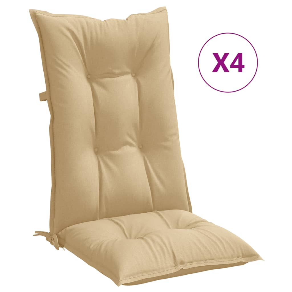 Hochlehner-Auflagen 4 Stk. Melange Beige Stoff Melange-Beige