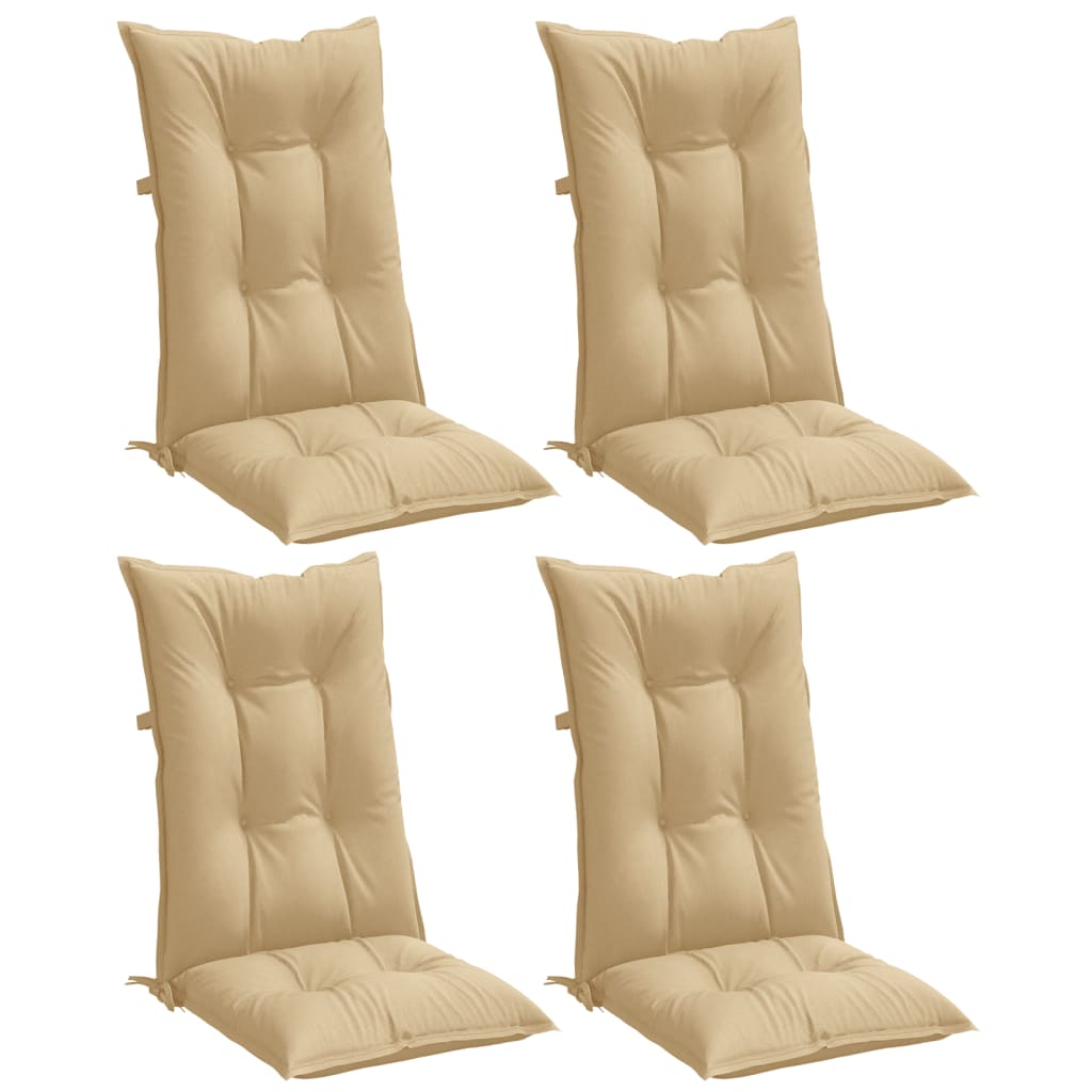 Hochlehner-Auflagen 4 Stk. Melange Beige Stoff Melange-Beige