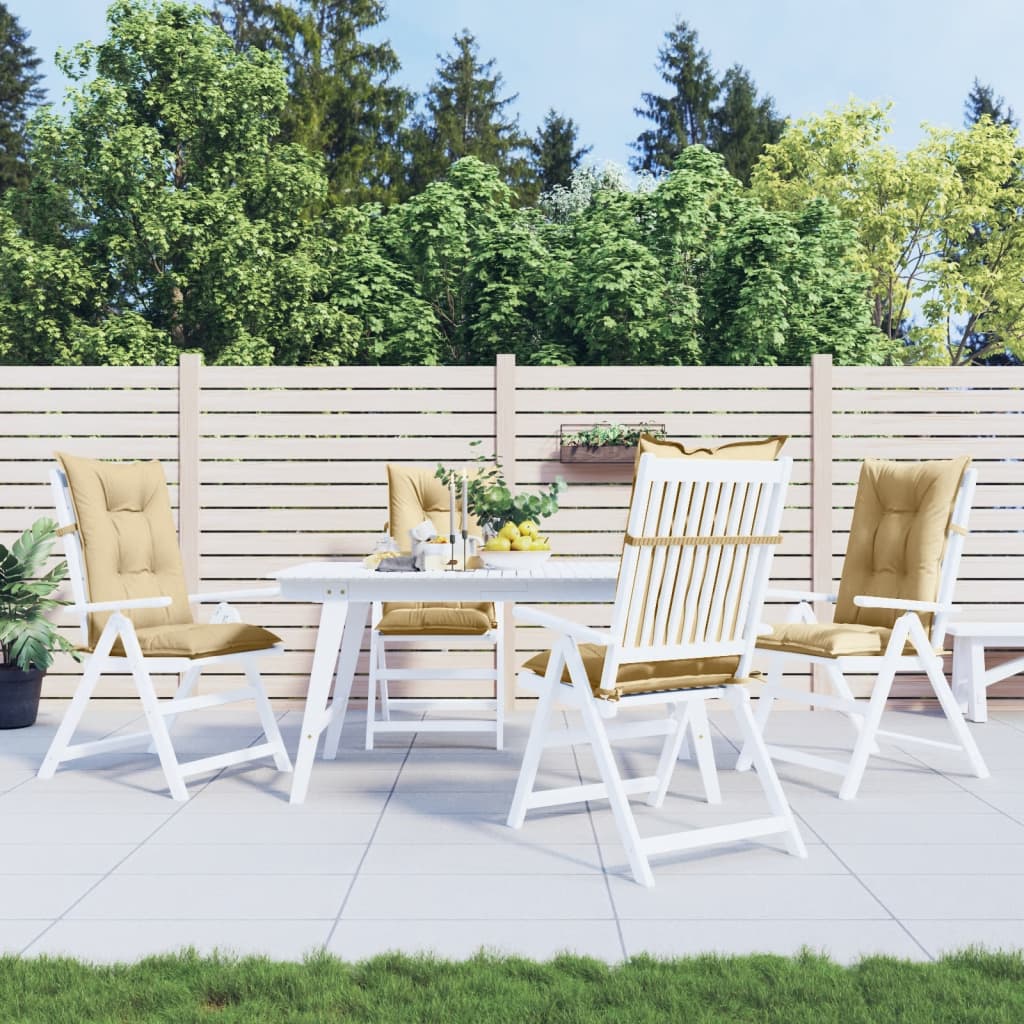Hochlehner-Auflagen 4 Stk. Melange Beige Stoff Melange-Beige