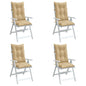 Hochlehner-Auflagen 4 Stk. Melange Beige Stoff Melange-Beige