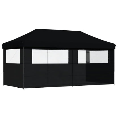 Partyzelt Faltbar Pop-Up Mit 3 Seitenteilen Schwarz