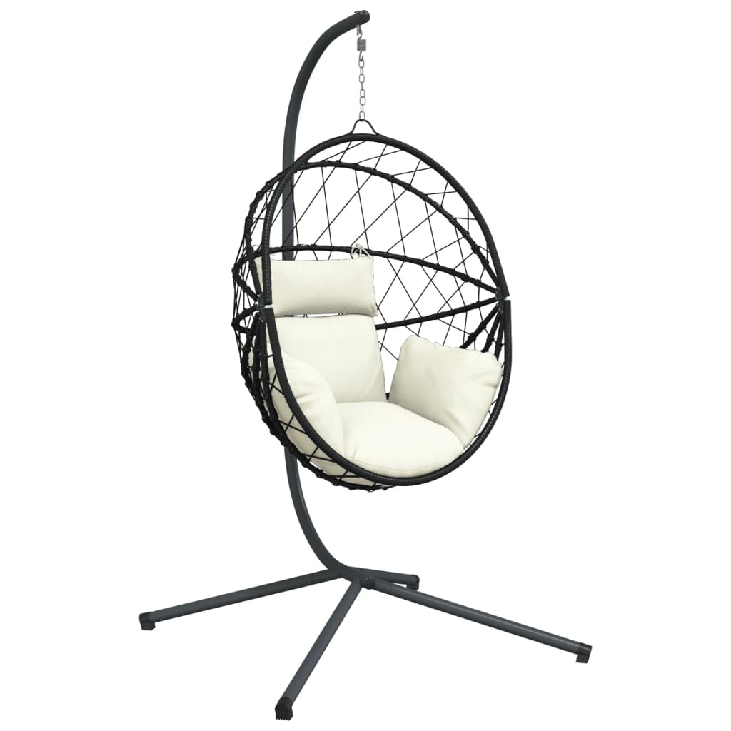 Hängesessel Ei-Design Mit Ständer Rattan Und Stahl