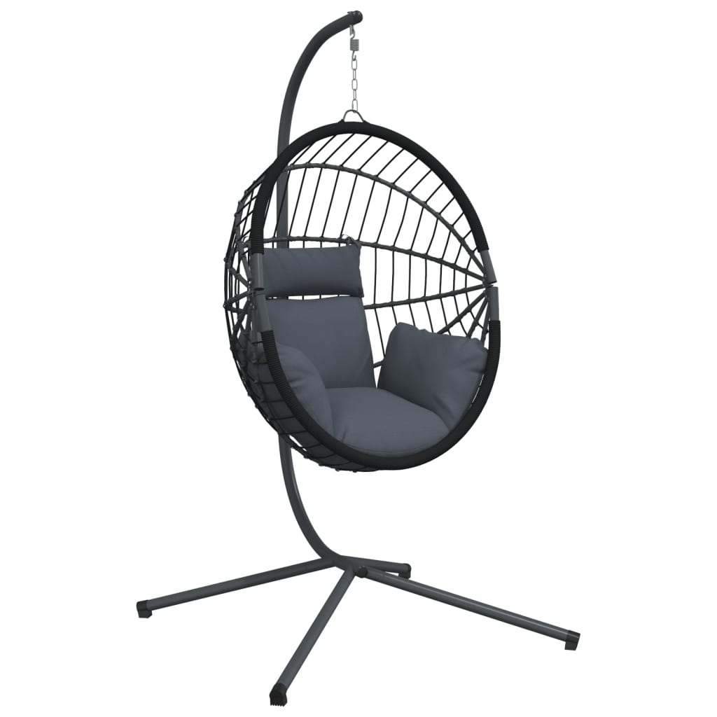 Hängesessel Ei-Design Mit Ständer Rattan Und Stahl