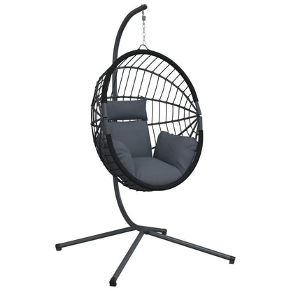 Hängesessel Ei-Design Mit Ständer Rattan Und Stahl