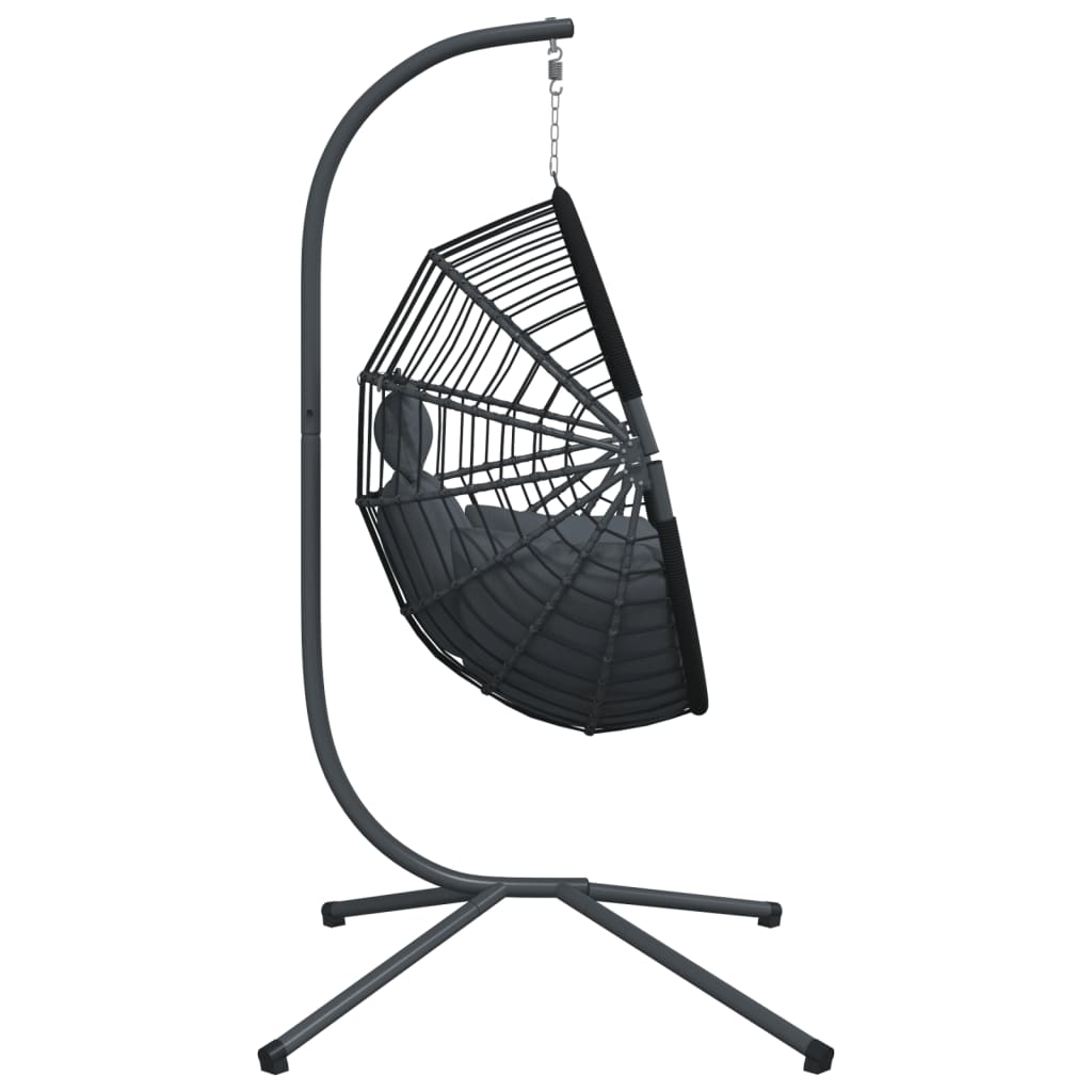 Hängesessel Ei-Design Mit Ständer Rattan Und Stahl
