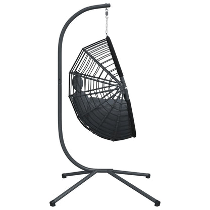 Hängesessel Ei-Design Mit Ständer Rattan Und Stahl