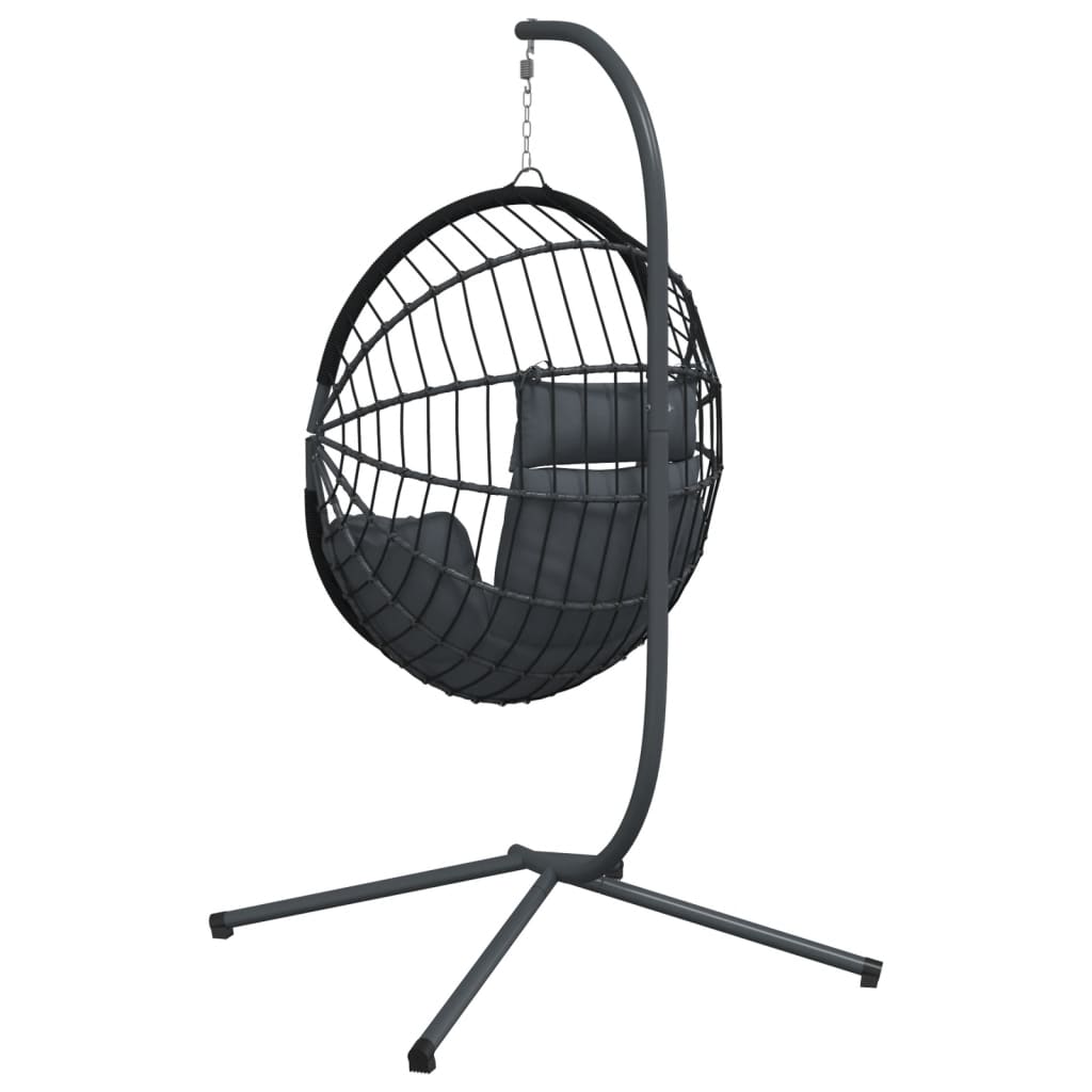 Hängesessel Ei-Design Mit Ständer Rattan Und Stahl
