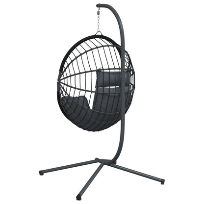 Hängesessel Ei-Design Mit Ständer Rattan Und Stahl
