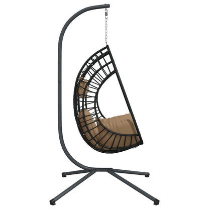 Hängesessel Ei-Design Mit Ständer Rattan Und Stahl