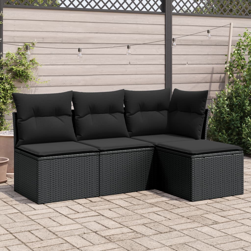 5-Tlg. Garten-Sofagarnitur Mit Kissen Braun Poly Rattan