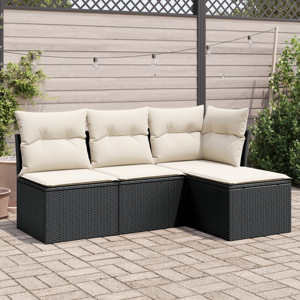 5-Tlg. Garten-Sofagarnitur Mit Kissen Braun Poly Rattan