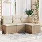 5-Tlg. Garten-Sofagarnitur Mit Kissen Braun Poly Rattan