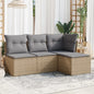 5-Tlg. Garten-Sofagarnitur Mit Kissen Braun Poly Rattan