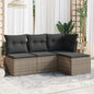 5-Tlg. Garten-Sofagarnitur Mit Kissen Braun Poly Rattan