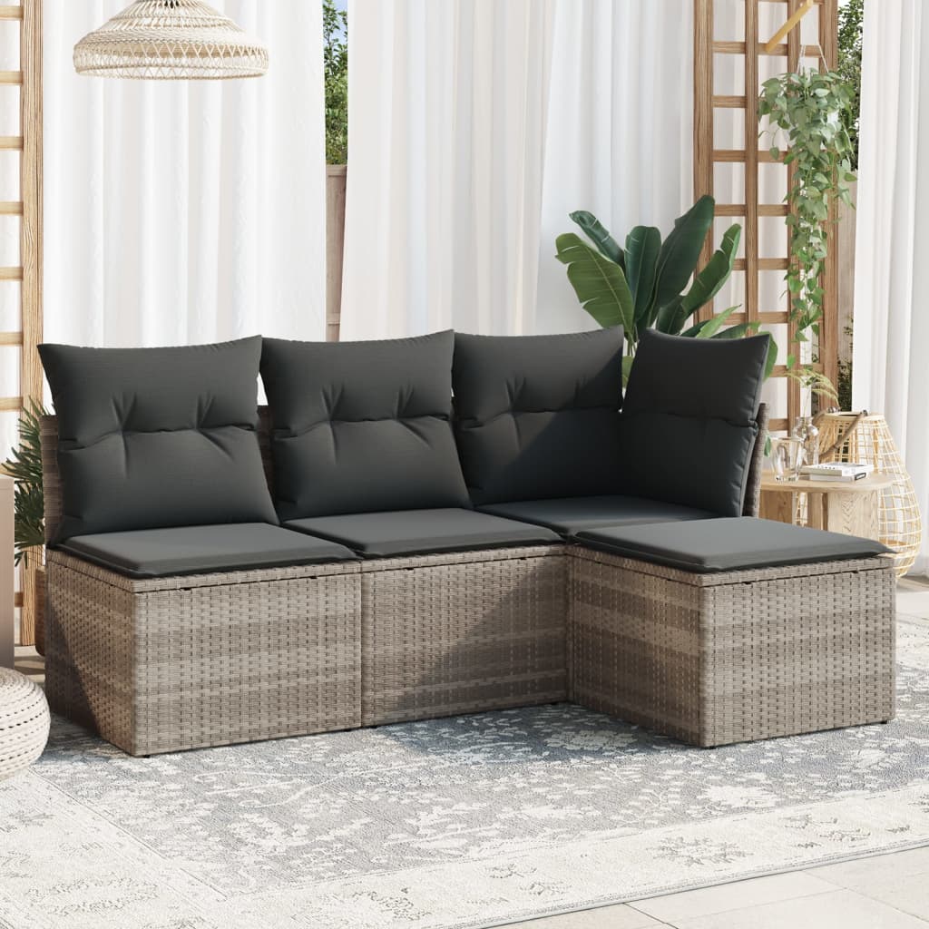 5-Tlg. Garten-Sofagarnitur Mit Kissen Braun Poly Rattan
