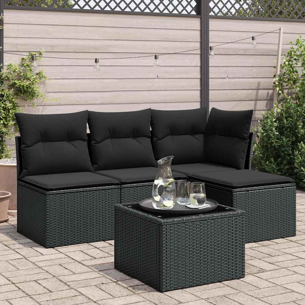 5-Tlg. Garten-Sofagarnitur Mit Kissen Braun Poly Rattan