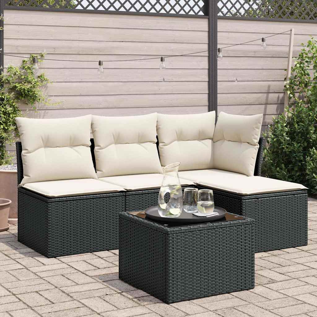 5-Tlg. Garten-Sofagarnitur Mit Kissen Braun Poly Rattan