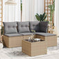 5-Tlg. Garten-Sofagarnitur Mit Kissen Braun Poly Rattan