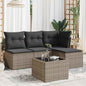 5-Tlg. Garten-Sofagarnitur Mit Kissen Braun Poly Rattan