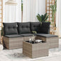 5-Tlg. Garten-Sofagarnitur Mit Kissen Braun Poly Rattan