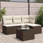 5-Tlg. Garten-Sofagarnitur Mit Kissen Braun Poly Rattan