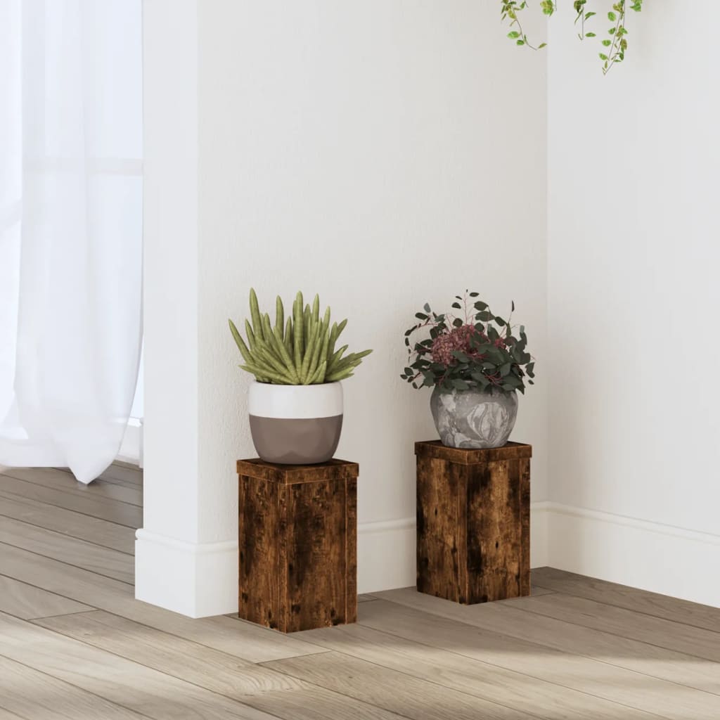 Pflanzenständer 2 Stk. Holzwerkstoff Räuchereiche