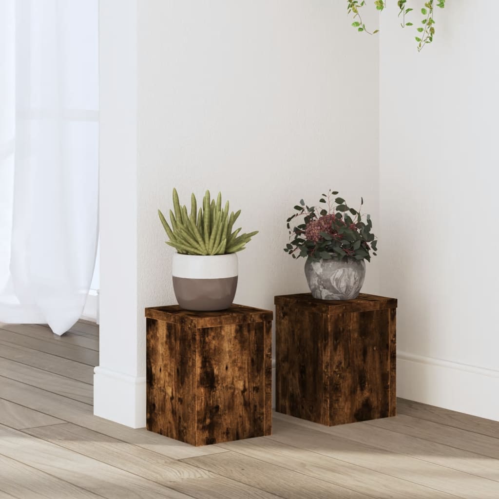 Pflanzenständer 2 Stk. Holzwerkstoff Räuchereiche