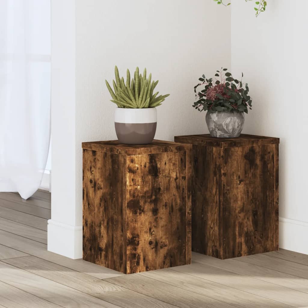 Pflanzenständer 2 Stk. Holzwerkstoff Räuchereiche