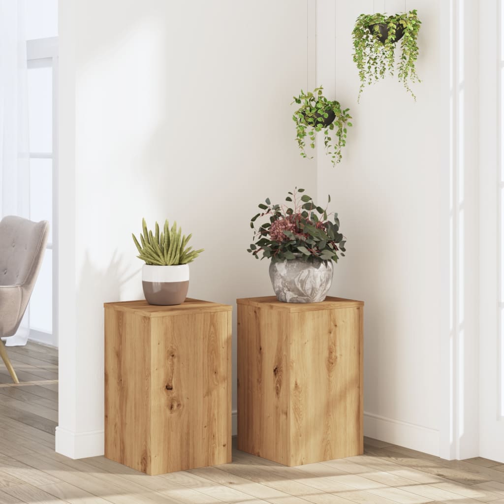 Pflanzenständer 2 Stk. Artisan- Holzwerkstoff Eiche