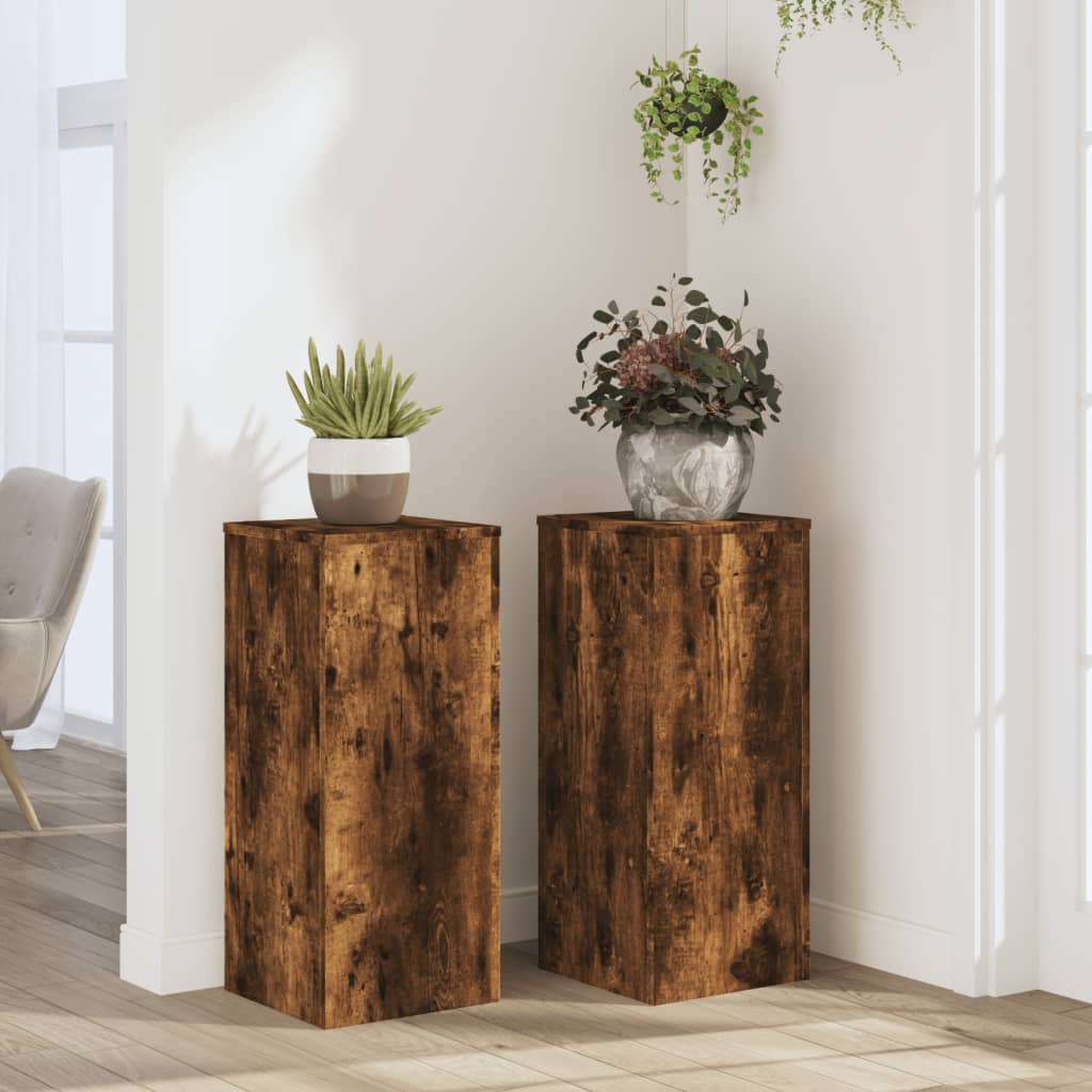Pflanzenständer 2 Stk. Holzwerkstoff Räuchereiche