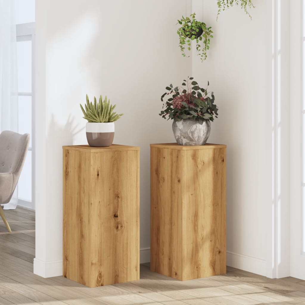 Pflanzenständer 2 Stk. Artisan- Holzwerkstoff Eiche