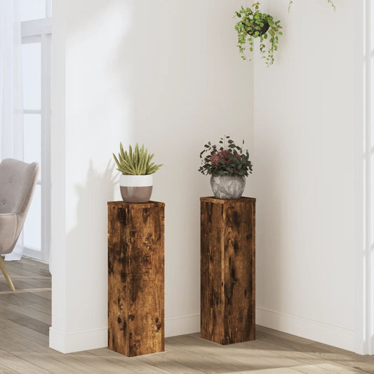 Pflanzenständer 2 Stk. Holzwerkstoff Räuchereiche