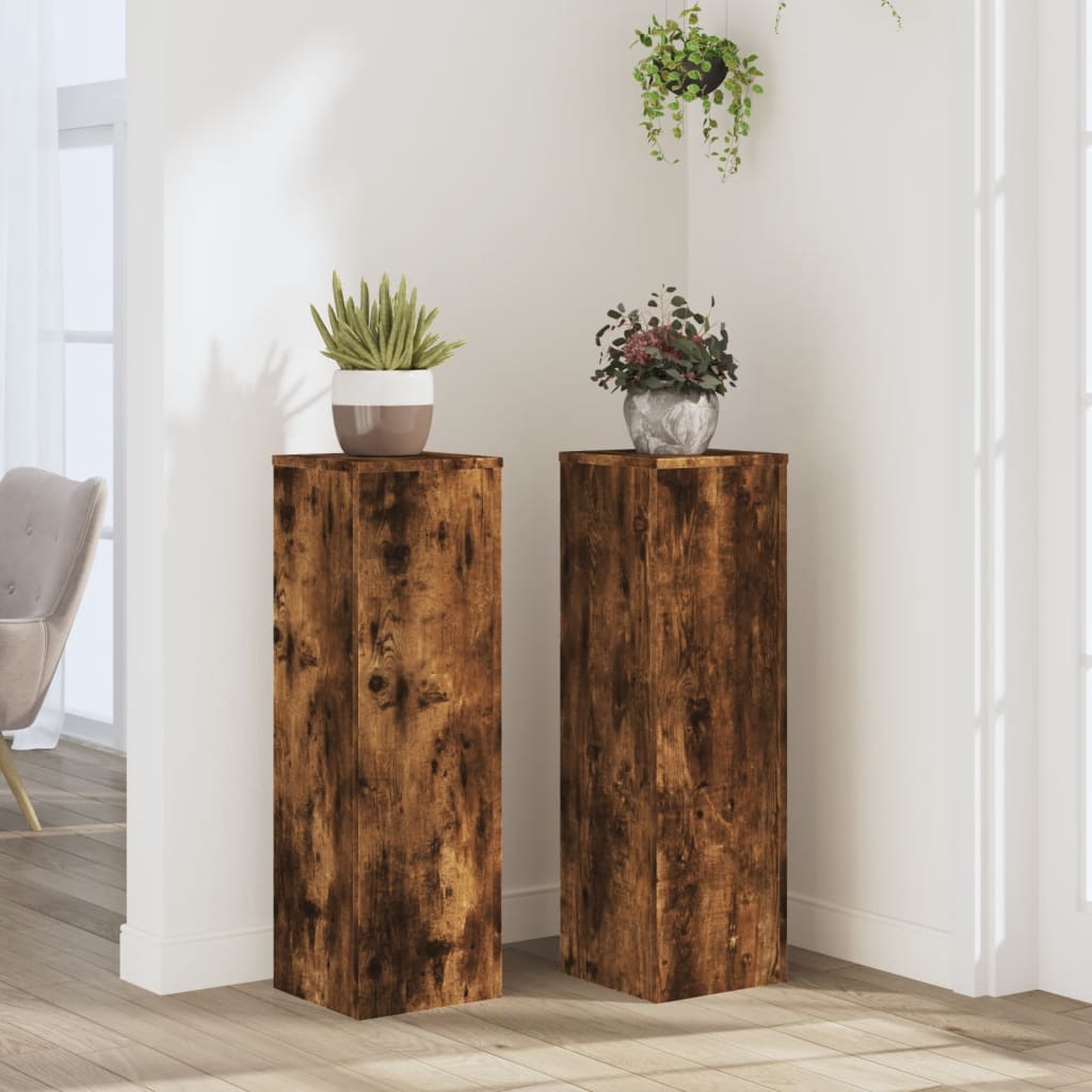 Pflanzenständer 2 Stk. Holzwerkstoff Räuchereiche