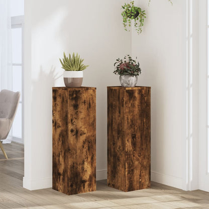 Pflanzenständer 2 Stk. Holzwerkstoff Räuchereiche