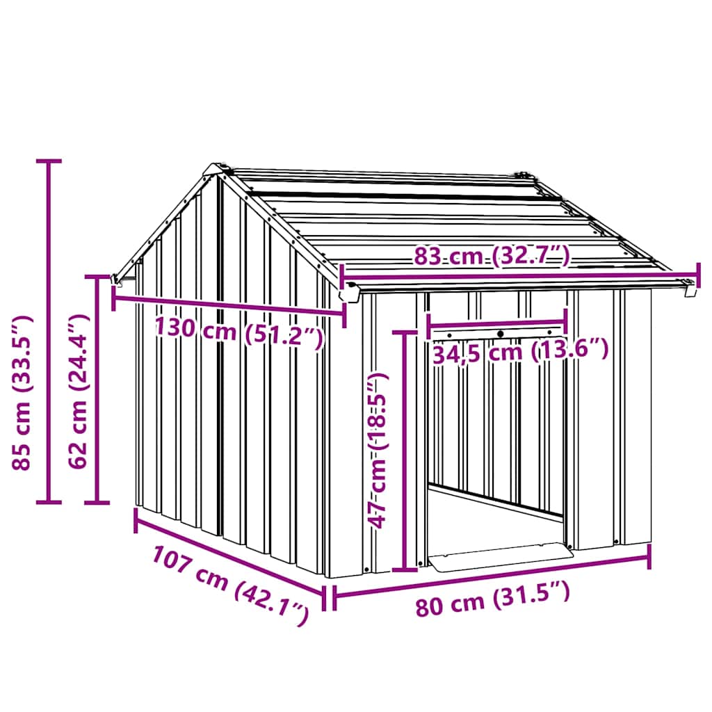 Hundehütte Mit Dach Verzinkter Stahl