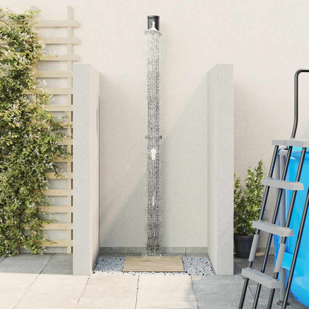 Außen Solardusche Schwarz 217 Cm Pvc Und Aluminium