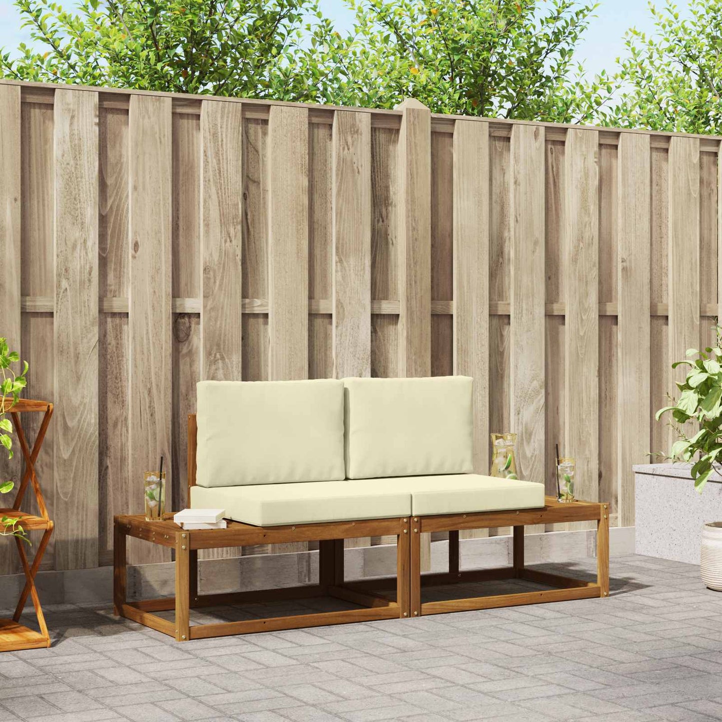 Outdoor-Sofagarnitur Mit Kissen 2 Pcs