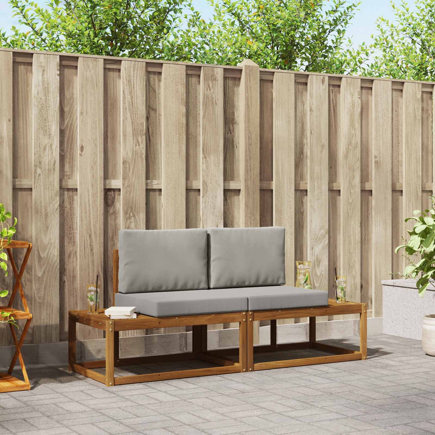 Outdoor-Sofagarnitur Mit Kissen 2 Pcs
