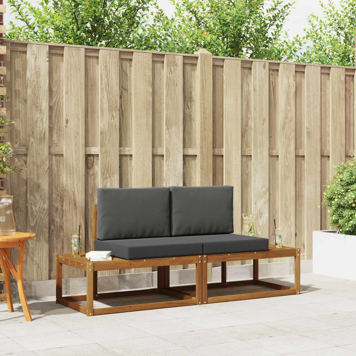 Outdoor-Sofagarnitur Mit Kissen 2 Pcs
