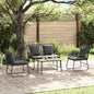 Gartenmöbel Set 4 Pcs Schwarz Und Anthrazit Poly-Rattan