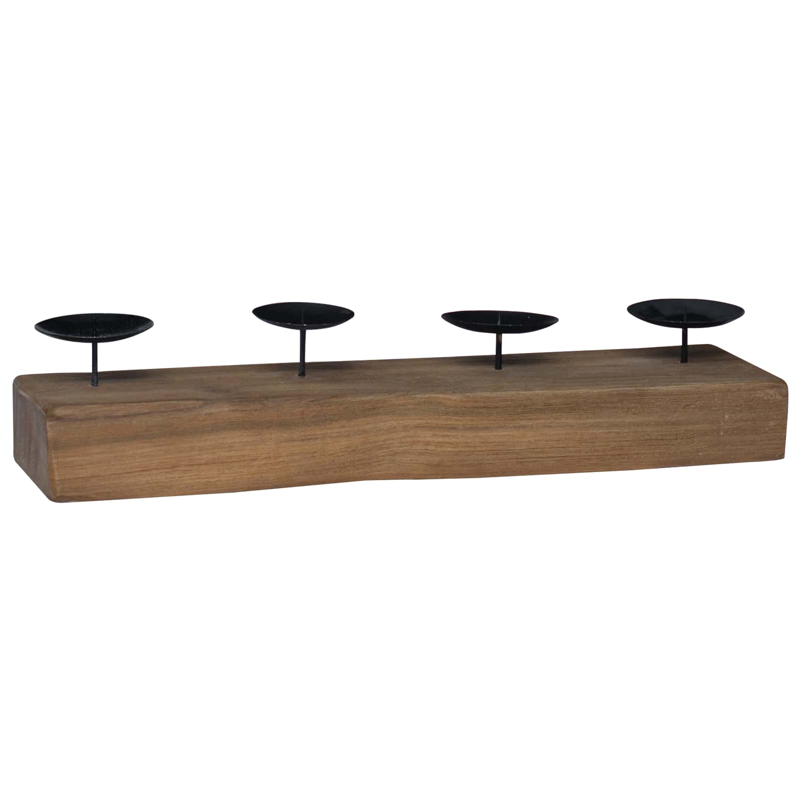 Kerzenhalter Natur 50 X 15 X 10 Cm Massivholz Teak