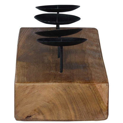 Kerzenhalter Natur 50 X 15 X 10 Cm Massivholz Teak
