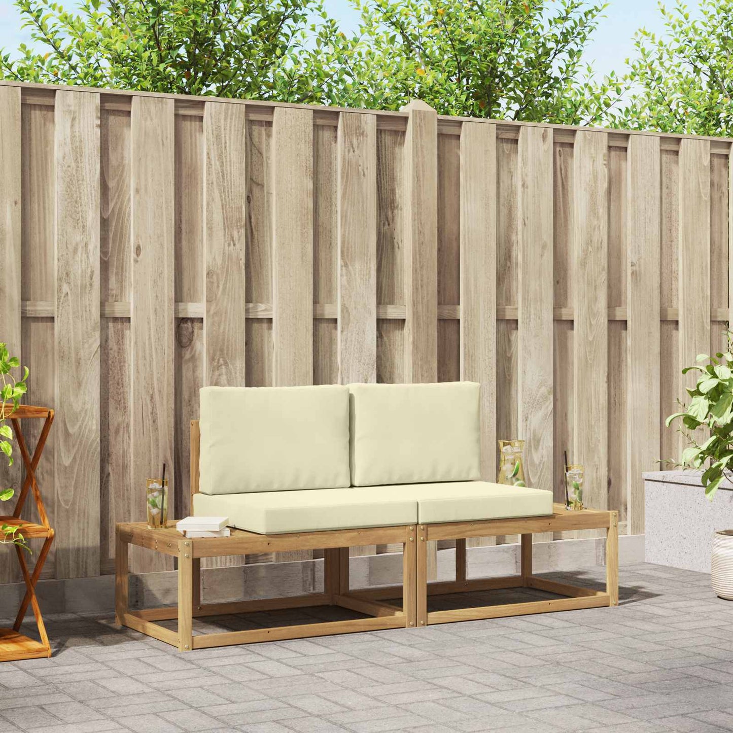 Outdoor-Sofagarnitur Mit Kissen 2 Pcs