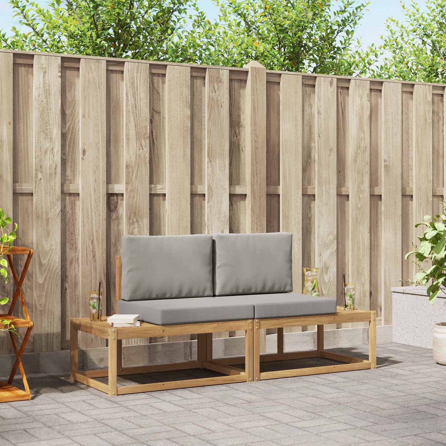 Outdoor-Sofagarnitur Mit Kissen 2 Pcs